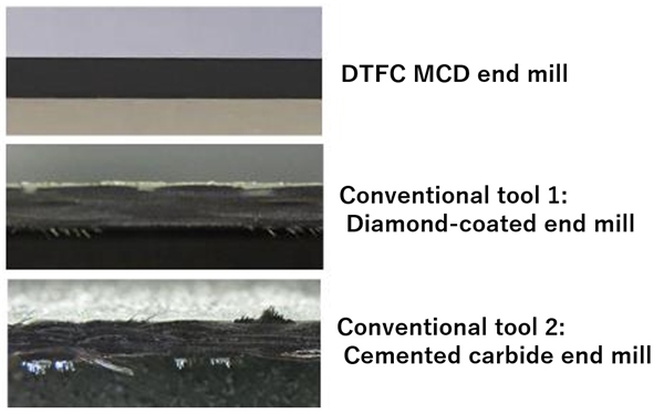 Comparison of machined surface between conventional endmill and diamond endmill 画像