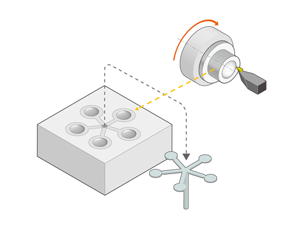 Realization of precision machining and longer tool life for plastic lens molds 画像